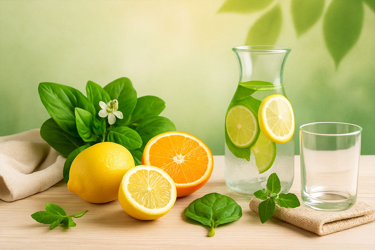 Fresh, uplifting healthy-lifestyle scene with nature
