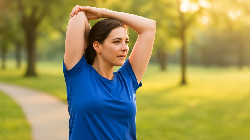 Gentle outdoor stretching
